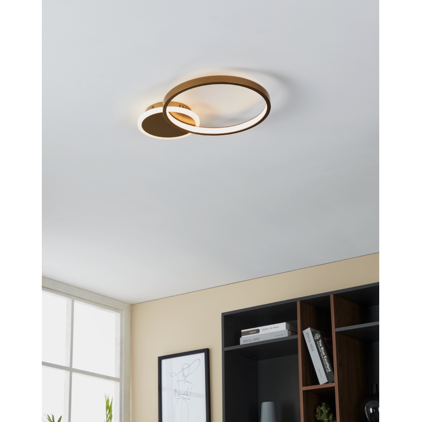 Eglo - LED Stmievateľné stropné svietidlo LED/15W/230V zlatá + diaľkové ovládanie