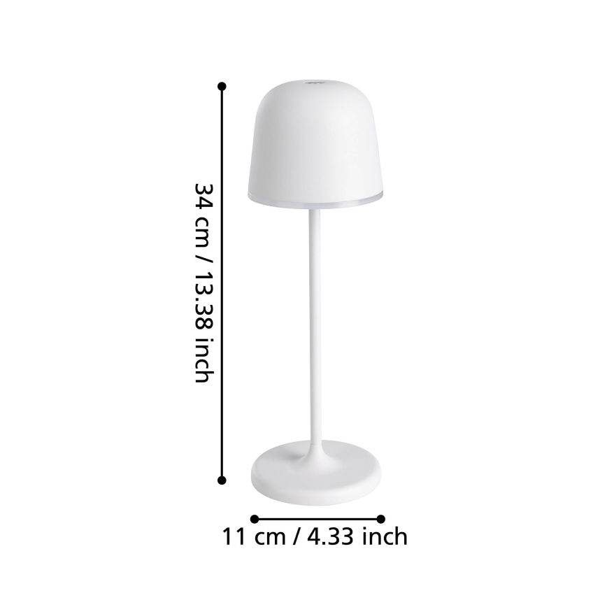 Eglo - LED stmievateľná vonkajšia nabíjacia lampa LED/2,2W/5V 1800 mAh sivá IP54
