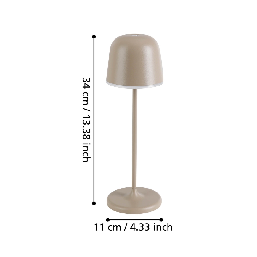 Eglo - LED Stmievateľná vonkajšia nabíjacia lampa LED/2,2W/5V 1800 mAh béžová IP54