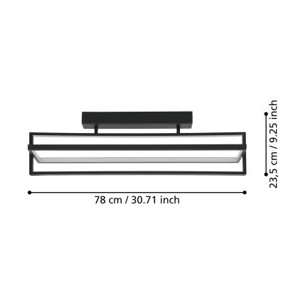 Eglo - LED Stmievateľné stropné svietidlo LED/34W/230V + diaľkové ovládanie