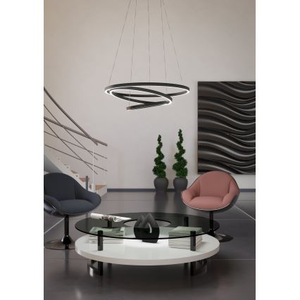 Eglo - LED Stmievateľný luster na lanku LED/43,2W/230V čierna