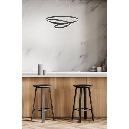 Eglo - LED Stmievateľný luster na lanku LED/43,2W/230V čierna
