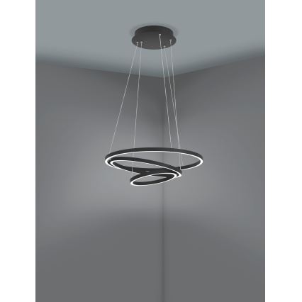Eglo - LED Stmievateľný luster na lanku LED/43,2W/230V čierna
