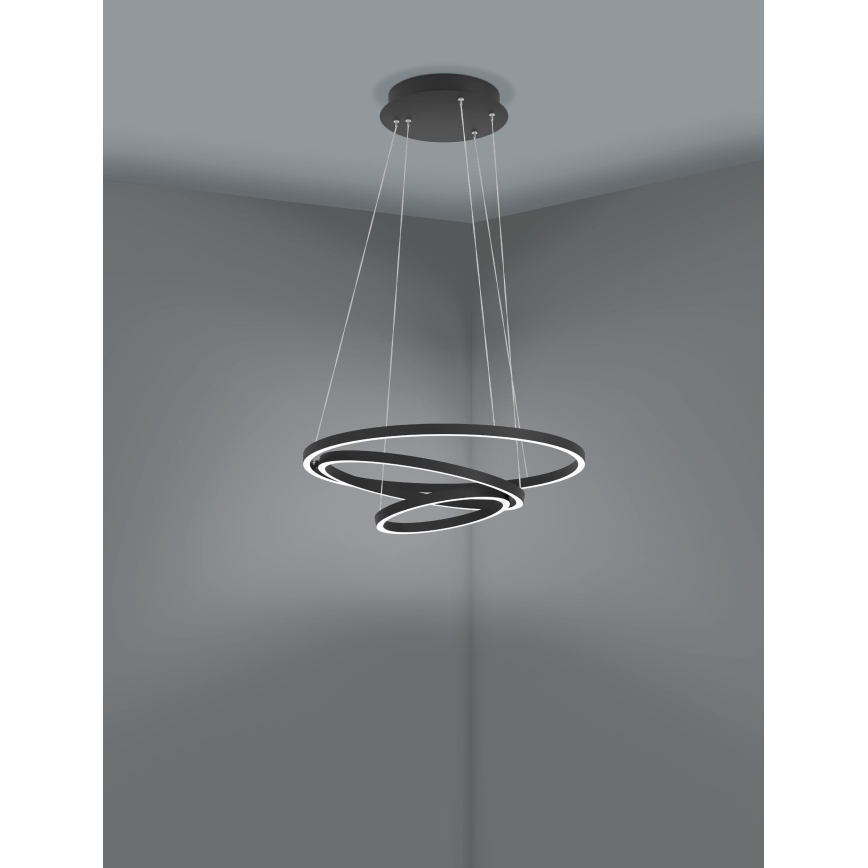 Eglo - LED Stmievateľný luster na lanku LED/43,2W/230V čierna
