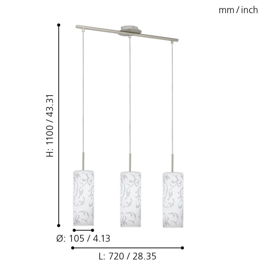 Eglo - Luster závesný 3xE27/60W/230V
