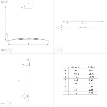 Eglo - LED Stmievateľný luster na lanku 2xLED/13W/230V