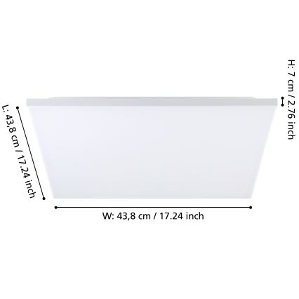 Eglo - LED RGBW Stmievateľné stropné svietidlo LED/20,5W/230V 3000-6500K + diaľkové ovládanie