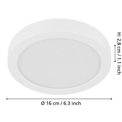 Eglo - LED Stmievateľné stropné svietidlo LED/11W/230V biela