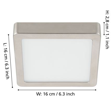 Eglo - LED Stmievateľné stropné svietidlo LED/11W/230V matný chróm