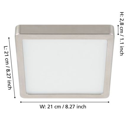 Eglo - LED Stmievateľné stropné svietidlo LED/17W/230V matný chróm