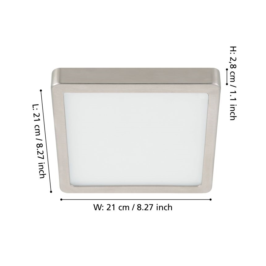 Eglo - LED Stmievateľné stropné svietidlo LED/17W/230V matný chróm