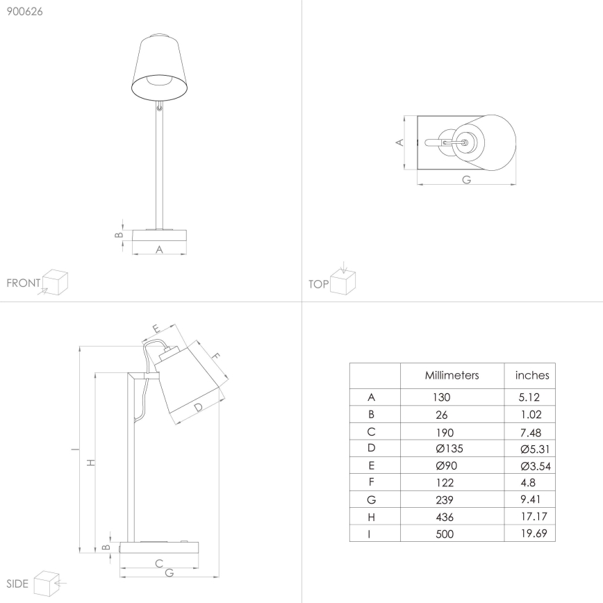 Eglo - LED Stmievateľná lampa s bezdrôtovým nabíjaním LED/5,5W/230V