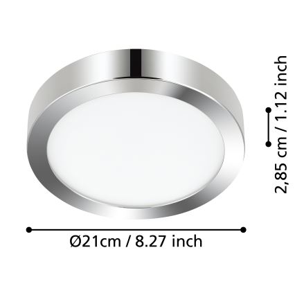 Eglo - LED Kúpeľňové stropné svietidlo LED/17W/230V IP44 lesklý chróm