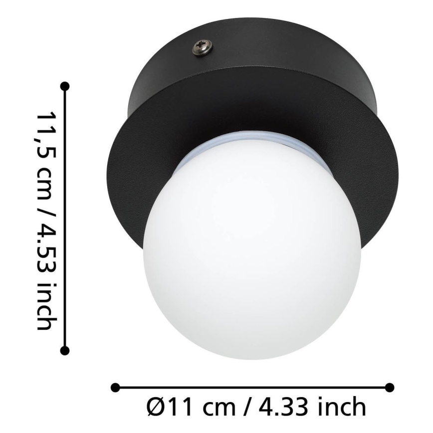 Eglo - LED Kúpeľňové stropné svietidlo LED/3,3W/230V IP44 čierna