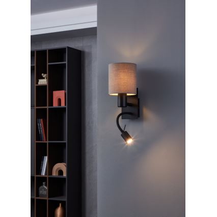 Eglo - LED Flexibilné svietidlo 1xE27/40W/230V + LED/3,8W hnedá