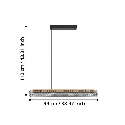 Eglo - LED RGBW Stmievateľný luster na lanku LED/34W/230V 2700-6500K