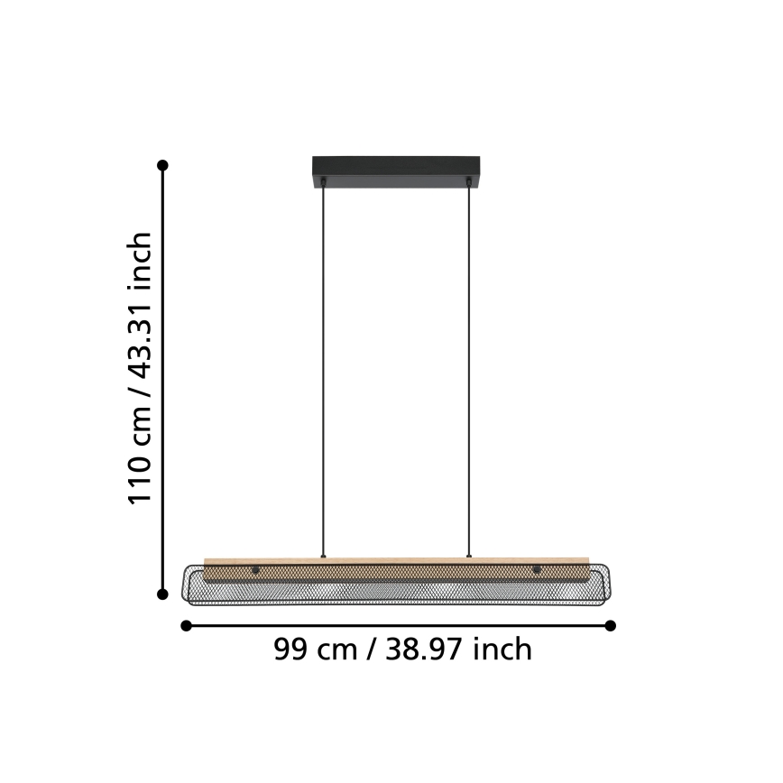 Eglo - LED RGBW Stmievateľný luster na lanku LED/34W/230V 2700-6500K