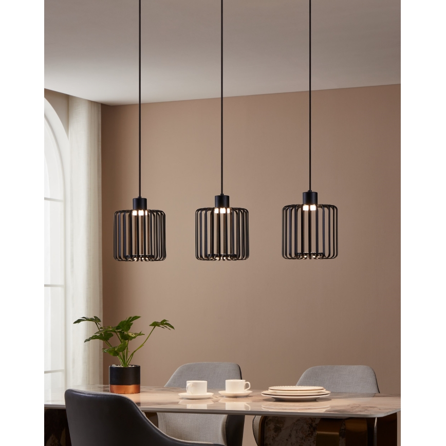 Eglo - LED RGBW Stmievateľný luster na lanku 3xLED/3,7W/230V 2700-6500K
