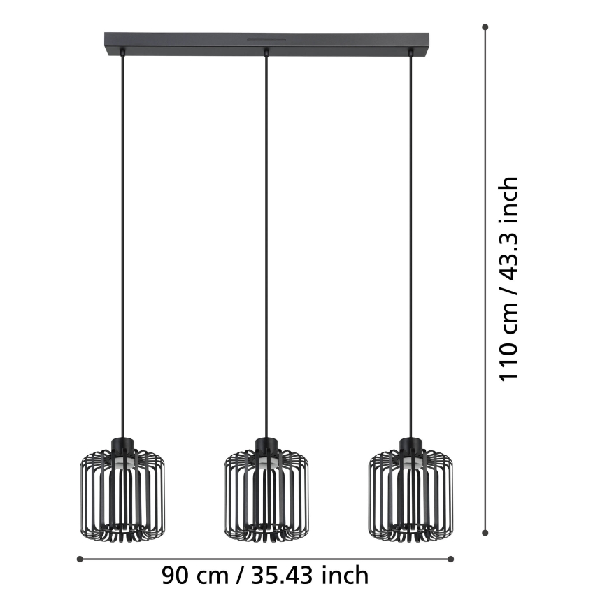 Eglo - LED RGBW Stmievateľný luster na lanku 3xLED/3,7W/230V 2700-6500K
