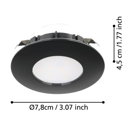 Eglo - ADA 3x LED Kúpeľňové podhľadové svietidlo PINEDA LED/4,9W/230V IP44