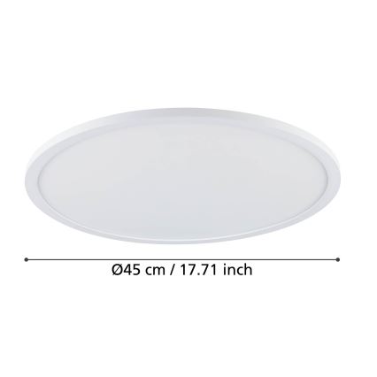 Eglo - LED Stmievateľné stropné svietidlo LED/33,5W/230V pr. 45 cm biela