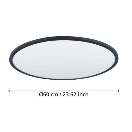 Eglo - LED Stmievateľné stropné svietidlo LED/41W/230V pr. 60 cm čierna