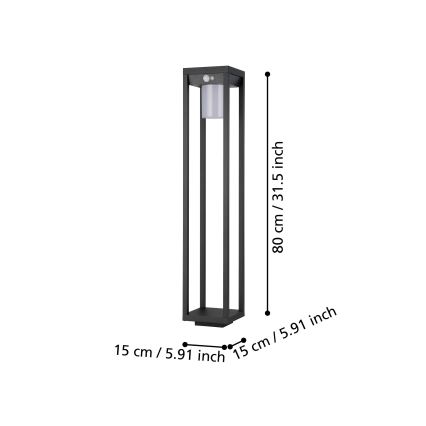 Eglo - LED Solárna lampa so senzorom LED/3,7W/3,7V 2000 mAh IP44