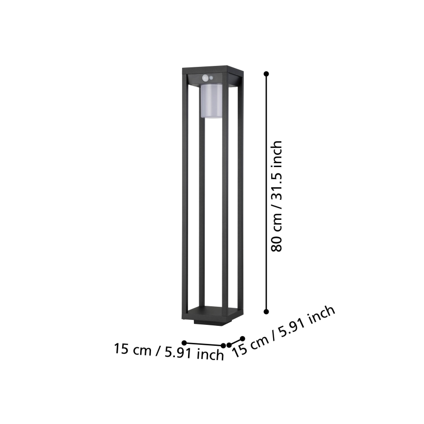 Eglo - LED Solárna lampa so senzorom LED/3,7W/3,7V 2000 mAh IP44