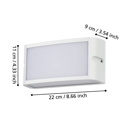 Eglo - LED Vonkajšie nástenné svietidlo LED/10,5W/230V biela IP54