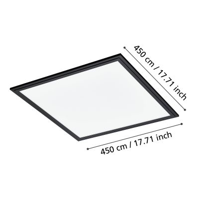 Eglo - LED Stropné svietidlo LED/21,5W/230V 45x45 cm čierna