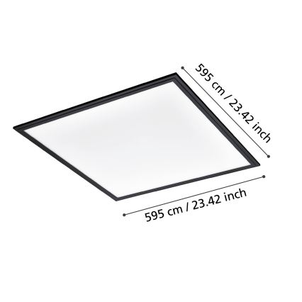 Eglo - LED Stropné svietidlo LED/33W/230V 60x60 cm čierna