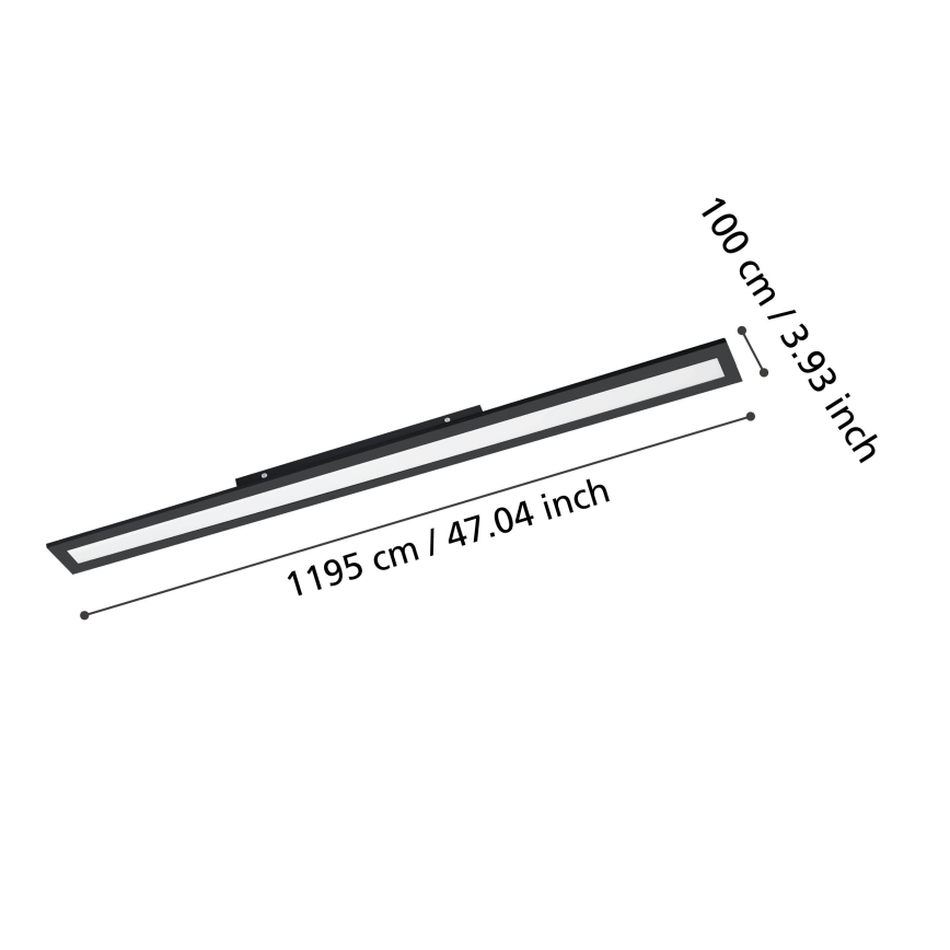 Eglo - LED Stropné svietidlo LED/38W/230V 120x10 cm čierna