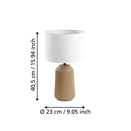 Eglo - Stolná lampa 1xE27/40W/230V krémová