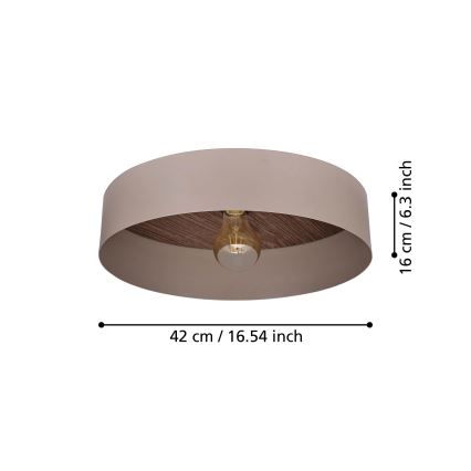 Eglo 900838 - Stropné svietidlo DUAIA 1xE27/40W/230V hnedá