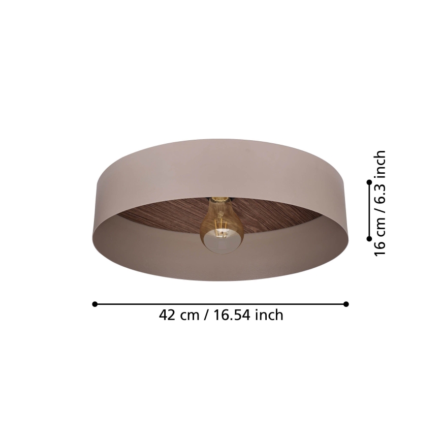 Eglo 900838 - Stropné svietidlo DUAIA 1xE27/40W/230V hnedá