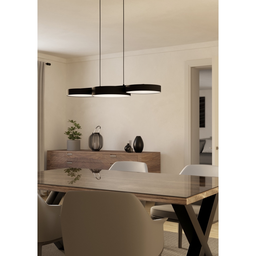 Eglo - LED RGBW Stmievateľný luster na lanku 3xLED/7,5W/230V 2700-6500K čierna