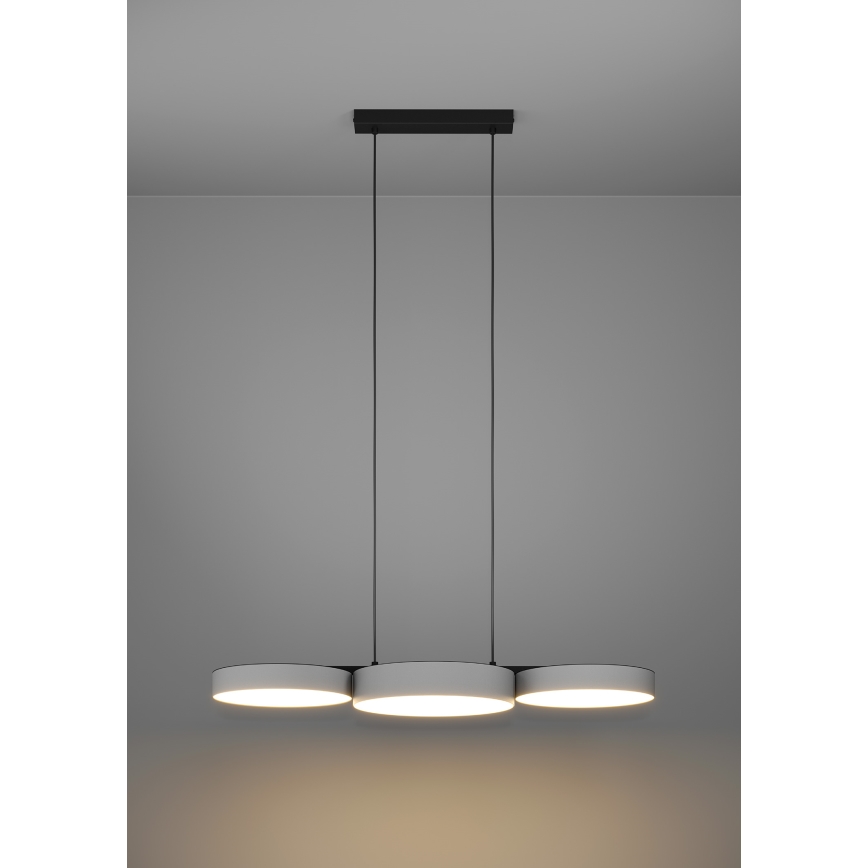 Eglo - LED RGBW Stmievateľný luster na lanku 3xLED/7,5W/230V 2700-6500K šedá