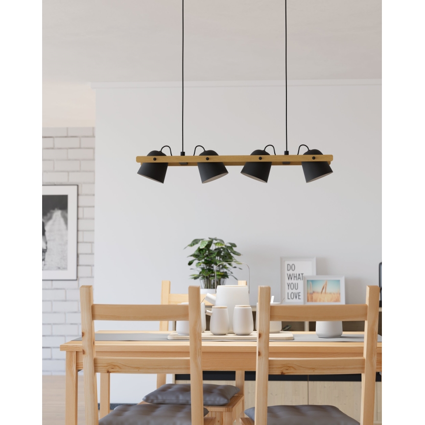 Eglo - LED RGBW Stmievateľný luster na lanku 4xLED/3,7W/230V 2700-6500K