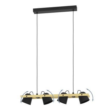 Eglo - LED RGBW Stmievateľný luster na lanku 4xLED/3,7W/230V 2700-6500K