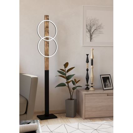 Eglo - LED Stojacia lampa 2xLED/12W/230V 3000K hnedá/čierna