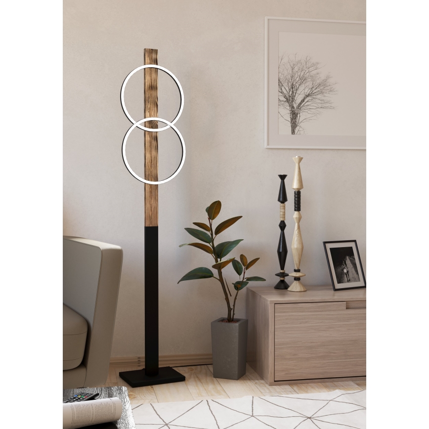 Eglo - LED Stojacia lampa 2xLED/12W/230V 3000K hnedá/čierna