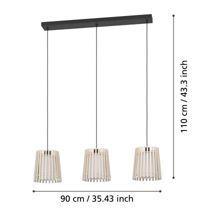 Eglo - Luster na lanku 3xE27/25W/230V