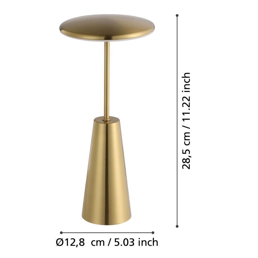 Eglo - LED Stmievateľná dotyková vonkajší lampa LED/2,8W/5V 2400K/3000K/4000K 5200 mAh IP54 zlatá