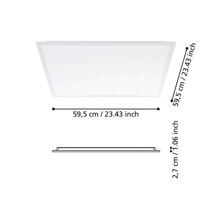 Eglo - LED Prisadený panel LED/34,5W/230V 60x60 cm