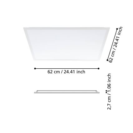 Eglo - LED Prisadený panel LED/33W/230V 62x62 cm