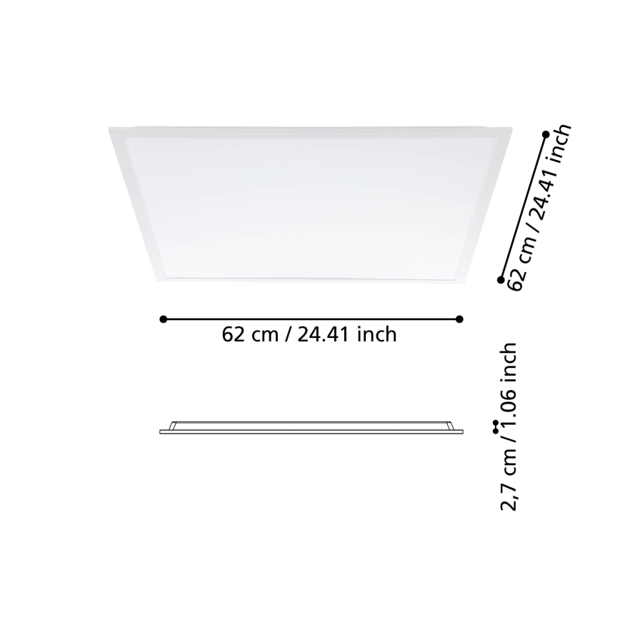 Eglo - LED Prisadený panel LED/33W/230V 62x62 cm
