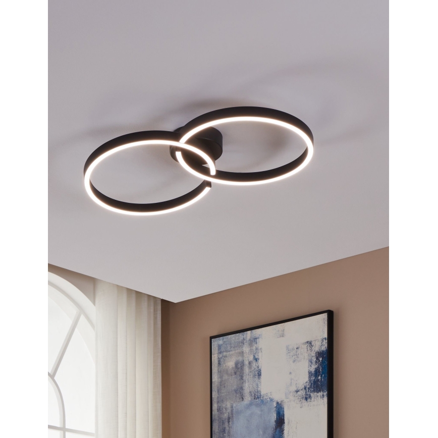 Eglo 900955 - LED RGBW Stmievateľné stropné svietidlo LED/19,5W/230V 2700-6500K čierna + diaľkové ovládanie