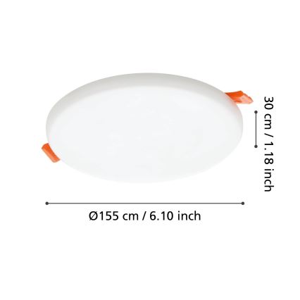 Eglo - LED Kúpeľňové podhľadové svietidlo LED/11,5W/230V pr. 15,5 cm IP65