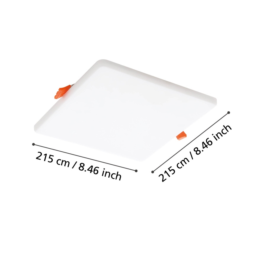 Eglo - LED Kúpeľňové podhľadové svietidlo LED/18W/230V 21,5x21,5 cm IP65