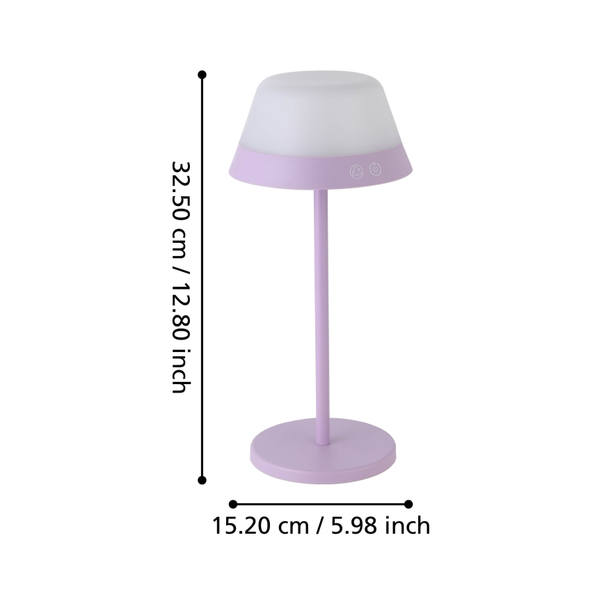 Eglo - LED RGBW Stmievateľná dotyková vonkajšia lampa 2v1 LED/1,5W/5V 2600 mAh IP54 fialová